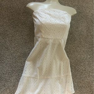 White eyelet strapless dress from the Limited.  Only worn a few times.  Sz 6